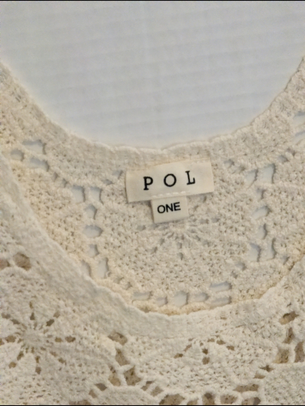 CCO !NEW! POL Cream Crochet Lace Tank with Scalloped Hem (Only 2 Left! ) - Picture 13 of 16